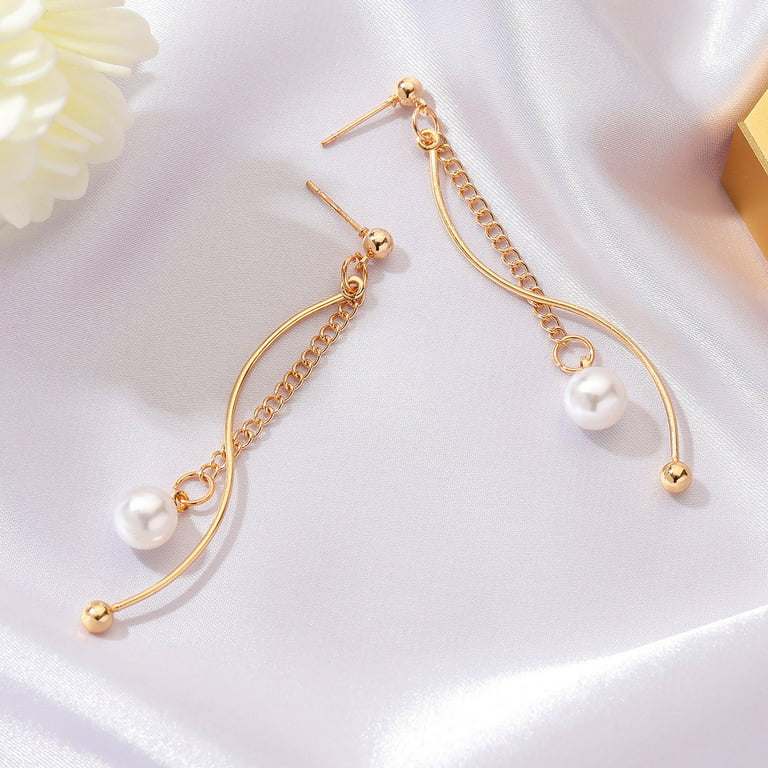 pearl chain earrings fashion long tassel