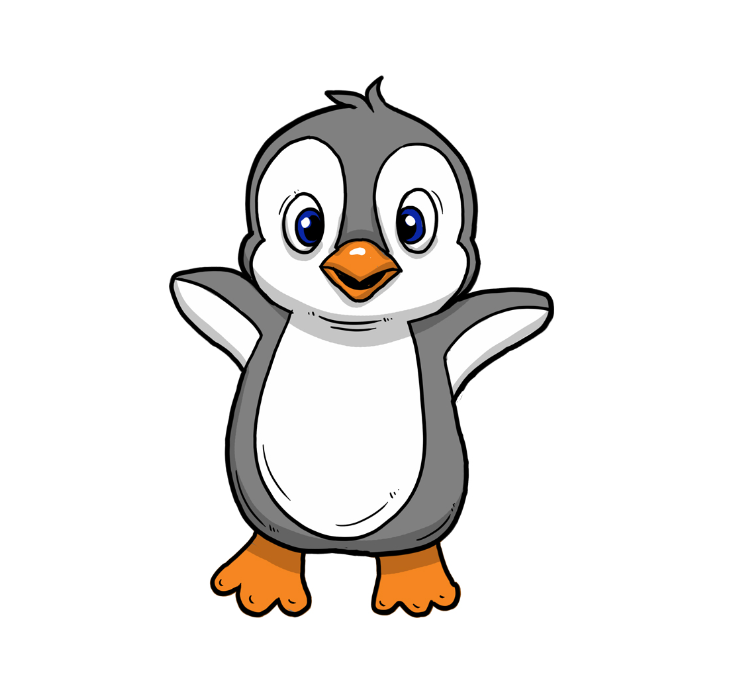 How to draw a cartoon penguin