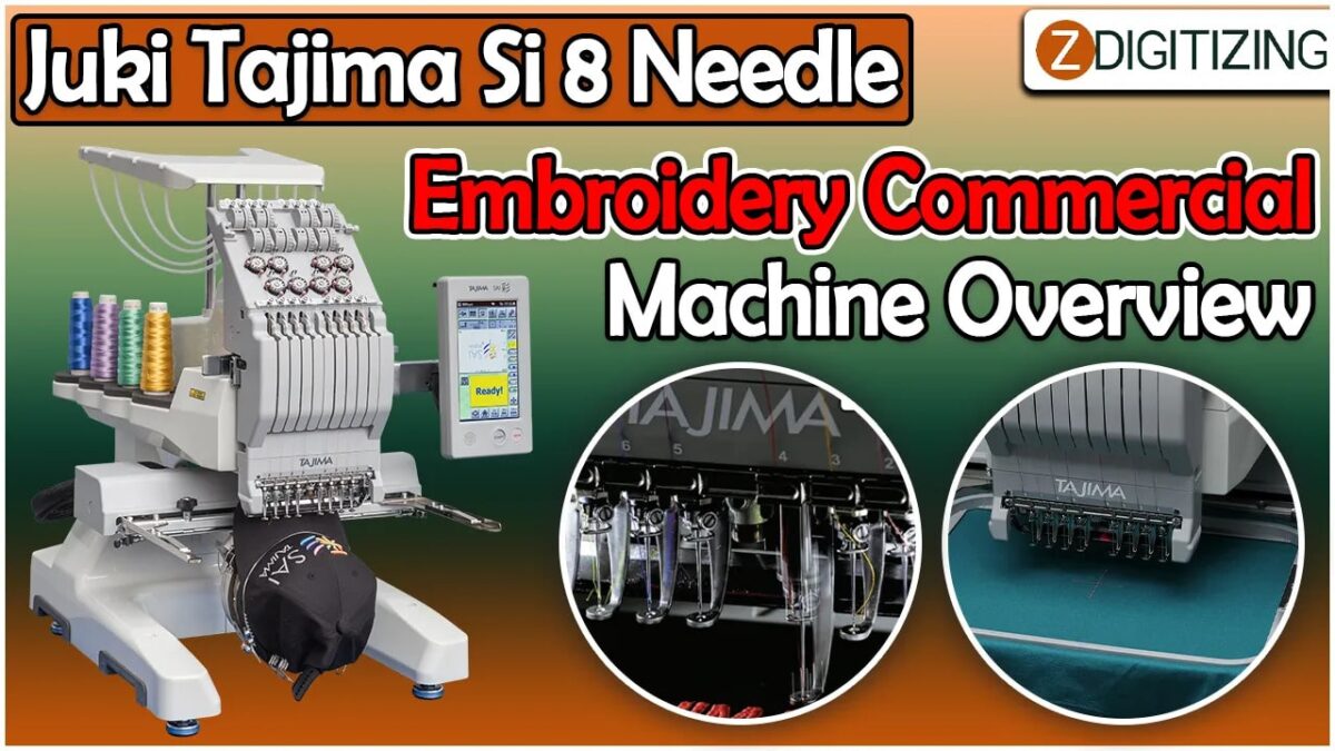 Juki Tajima Si 8 Needle Embroidery Commercial Machine Overview and More