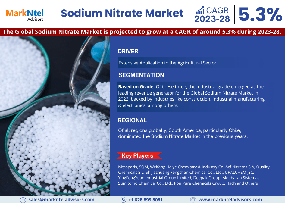 Charting Growth: Sodium Nitrate Market By 2028, Showcasing a CAGR of 5.3% – MarkNtel Advisors