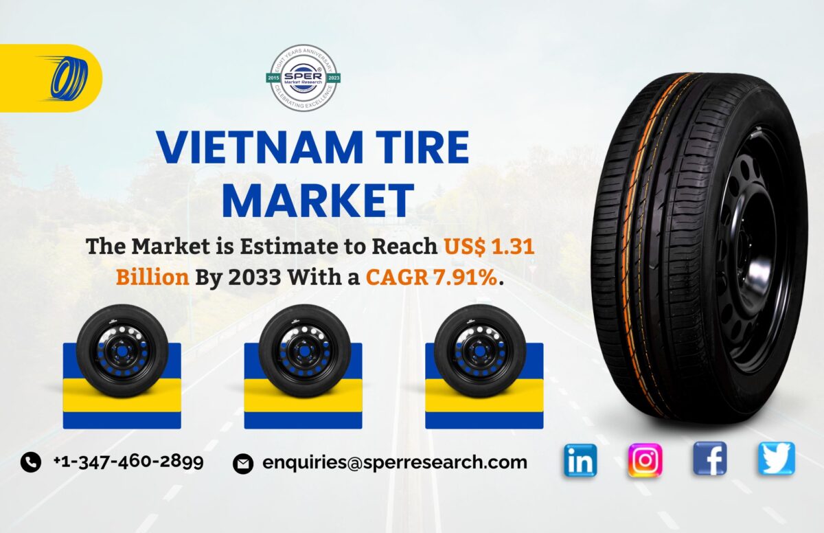 Vietnam Tire Market is likely to Reach over USD 1.31 billion with a 7.91% CAGR Annualized Growth Rate by 2033: SPER Market Research