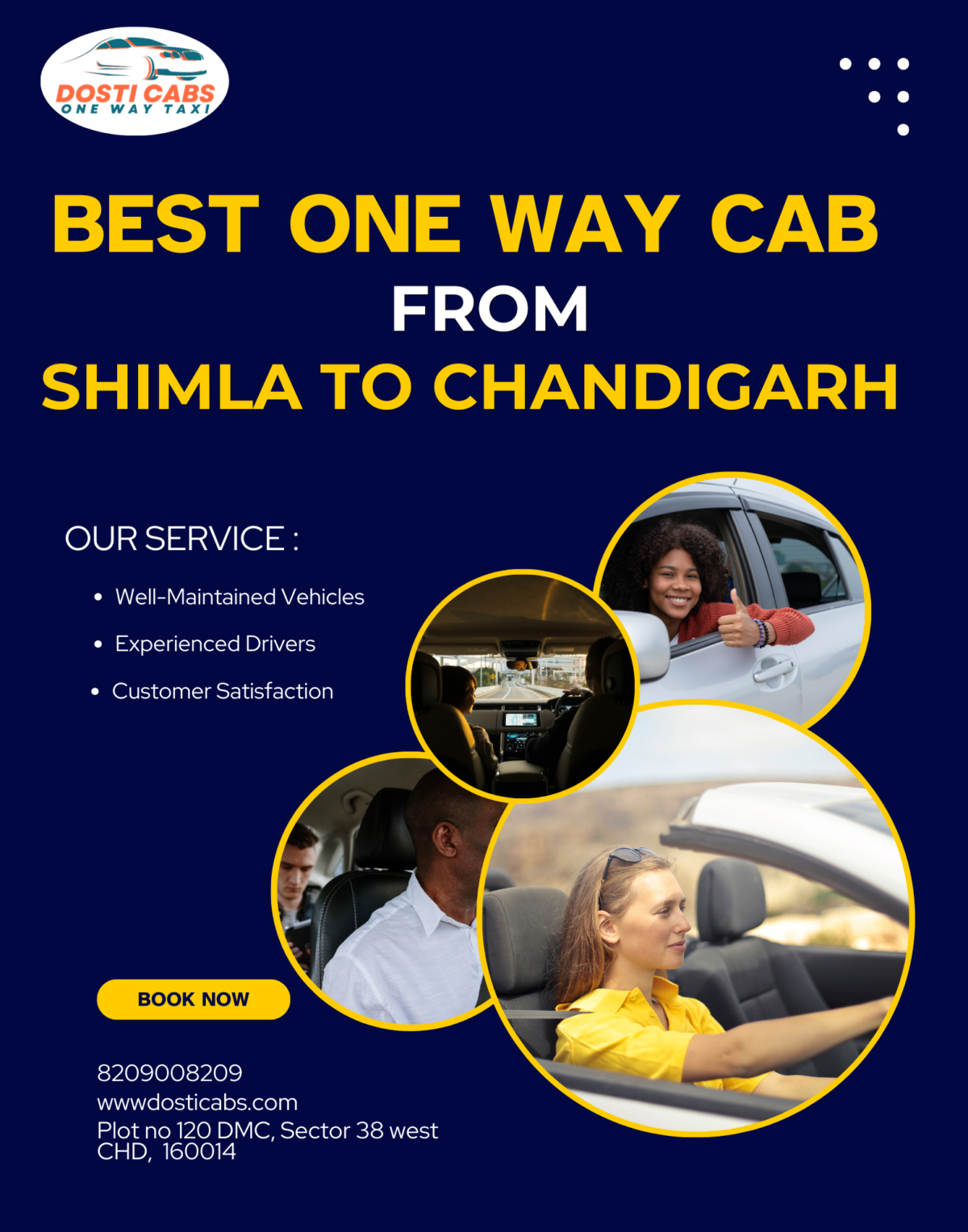 Best One Way Cab From Shimla To Chandigarh