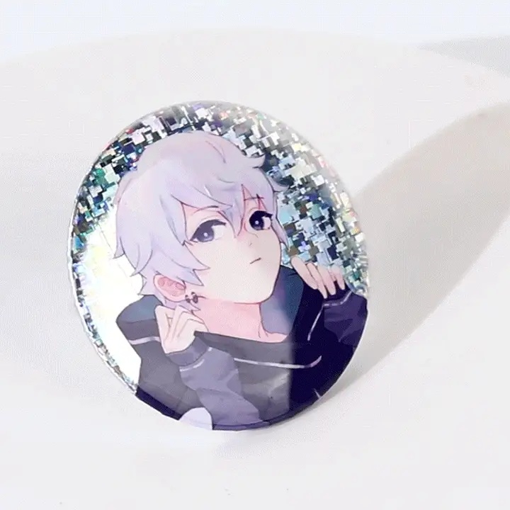 Button Pin Featuring a Boy Cartoonist