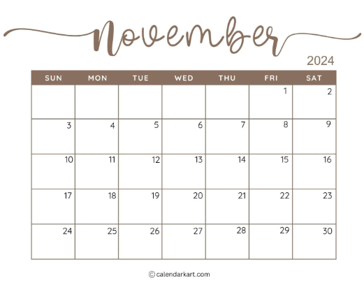 November calendar